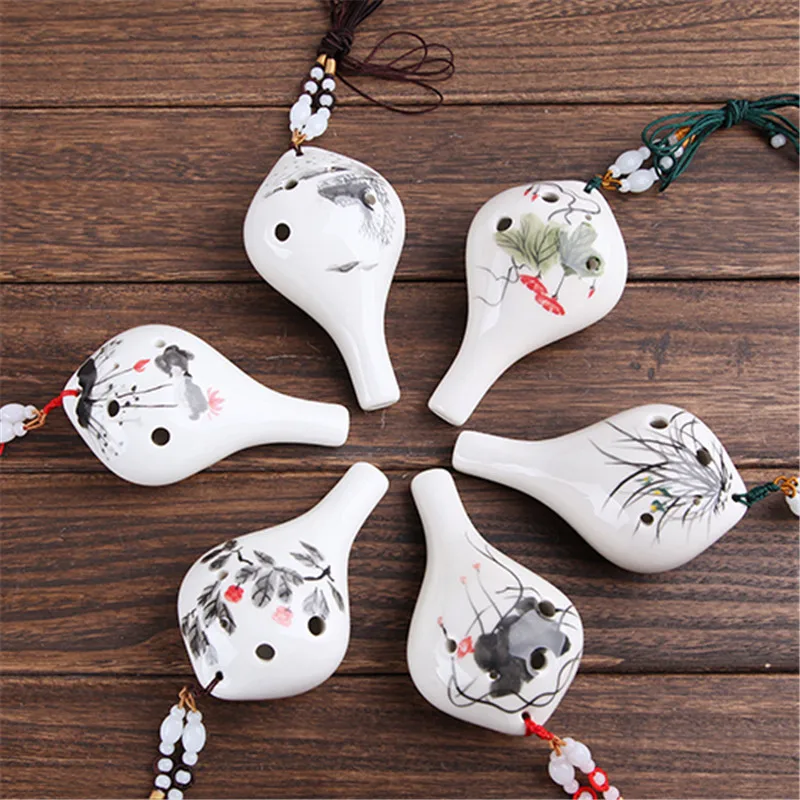 

6 Holes Ocarina Alto C Key AC Professional Ocarina Flute Handmade Ceramic Ocarina Musical Colored Drawing Ocarina alto 6 Holes