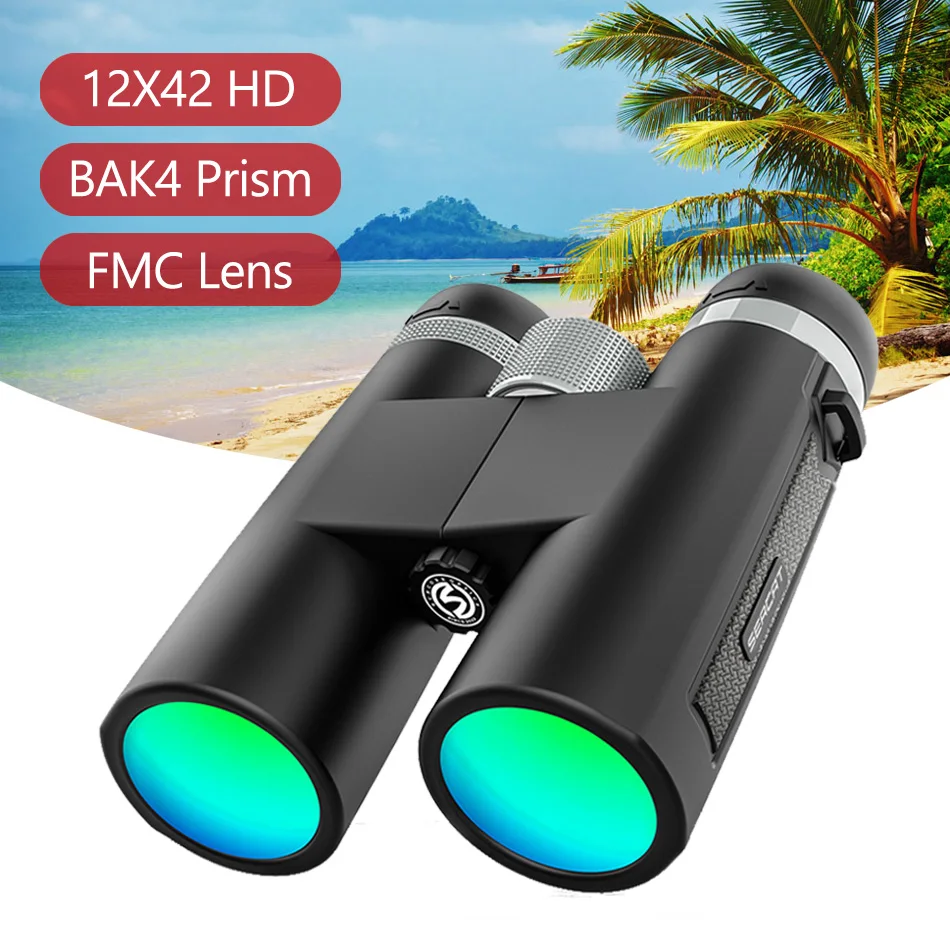 Бинокль телескоп 12X42 BAK4 Binoculo Telescopio Профессиональный Prismatico Lornetka Jumelles