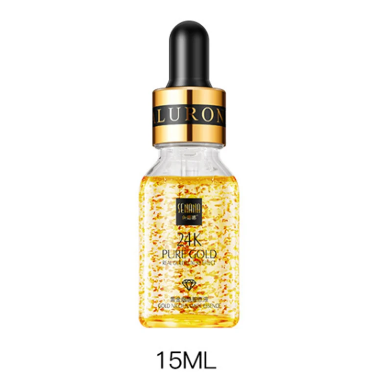 15ml 24K Золотая сыворотка, нежная увлажняющая эссенция, сыворотка для лица, красота лица, Золотая никотиam, Жидкая Сыворотка для лица, гладкая кожа - NET WT: 15ml
