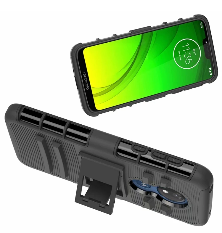 Для Motorola MOTO G7 power G7 power Американская версия Hybrid Heavy Duty 3 в 1 военный Камуфляжный Жесткий противоударный Чехол Зажим для ремня подставка чехол