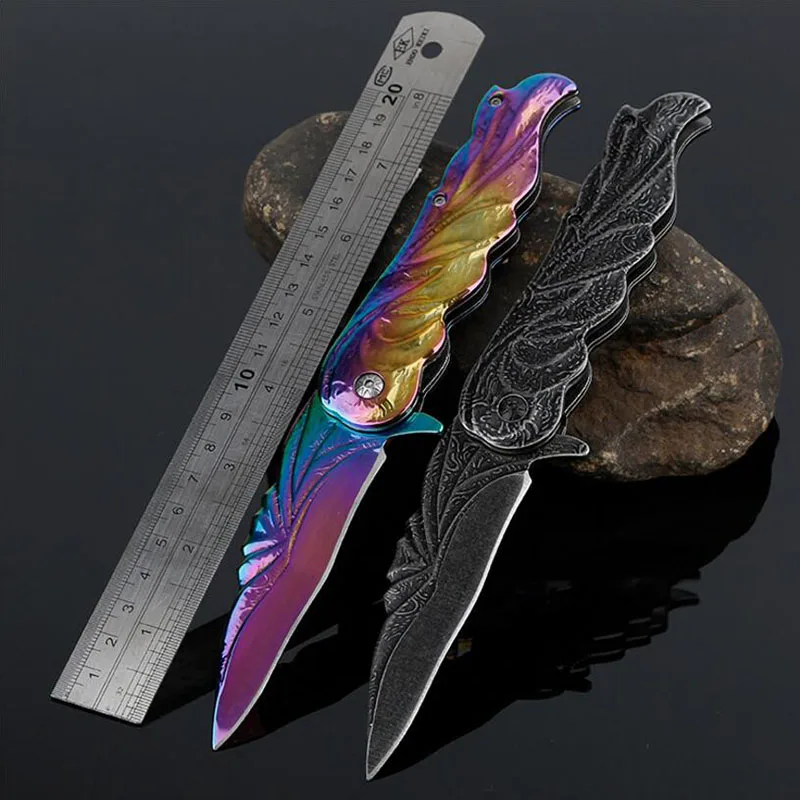 Karambit тактический складной Ножи Титан покрытие лезвия Открытый Отдых на природе