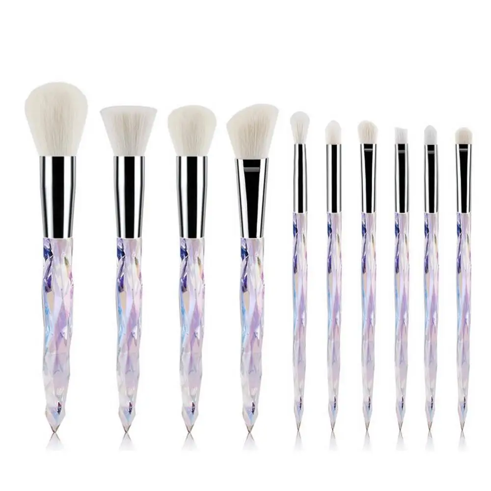 white 10pcs Модный набор кистей для макияжа, пудра, румяна, тени для век, консилер для губ, Кисть для макияжа, косметика, инструменты для красоты - Handle Color: white 10pcs
