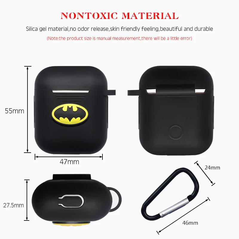 Marvel беспроводные bluetooth наушники чехол для Apple AirPods зарядка защитные чехлы крышка