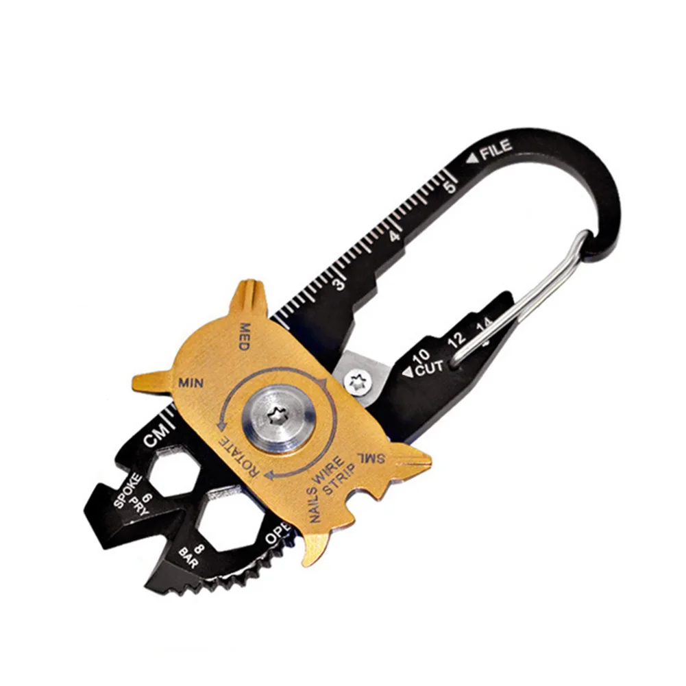 Карманный многофункциональный инструмент гаджет 20 в 1 портативный мини брелок кольцо для ключей кемпинга