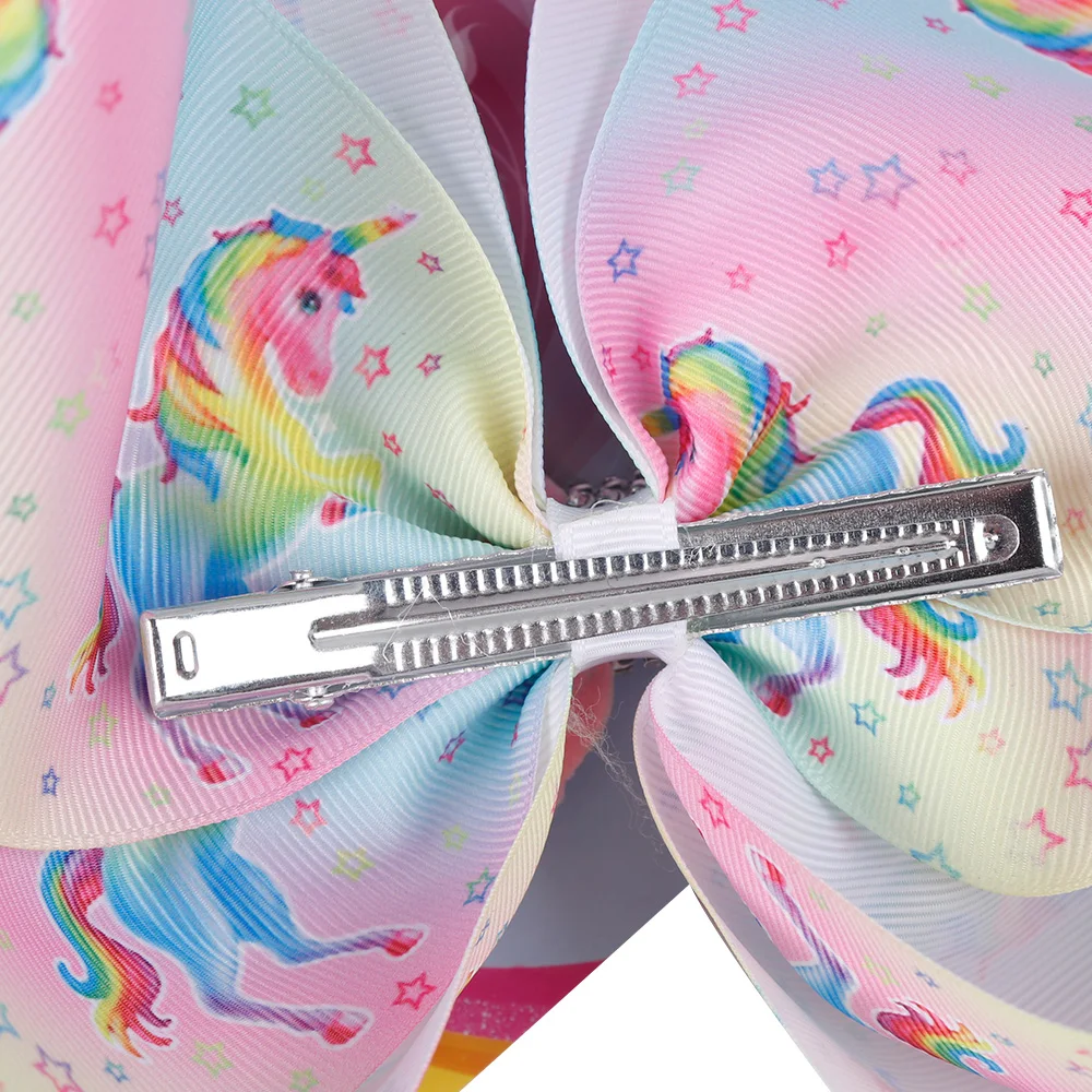 Банты для волос с большими крыльями 8 дюймов банты девочек радужным мультяшным