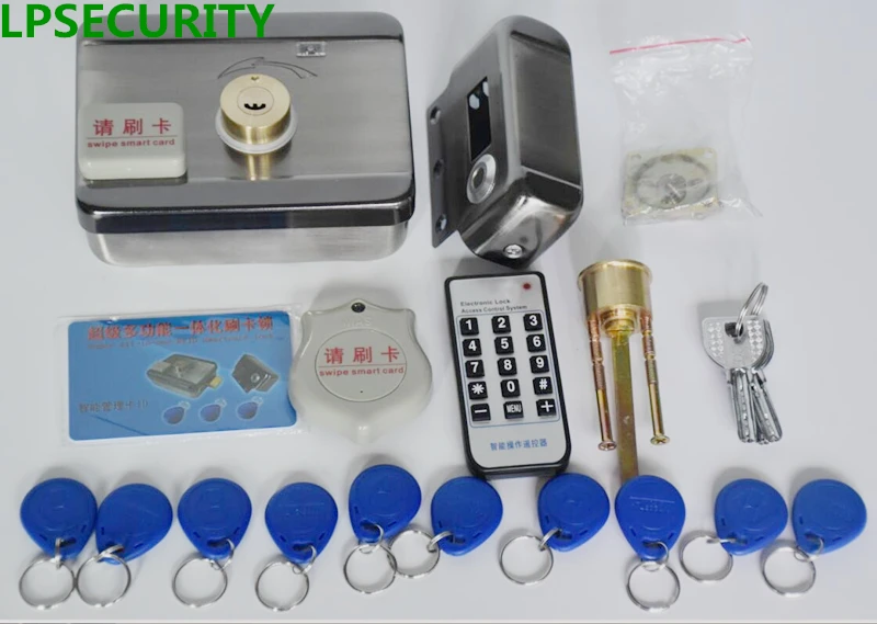 LPSECURITY 20 тегов двери и ворота замок система контроля доступа электронный интегрированный RFID ID ридер дверной обод замок для домофона