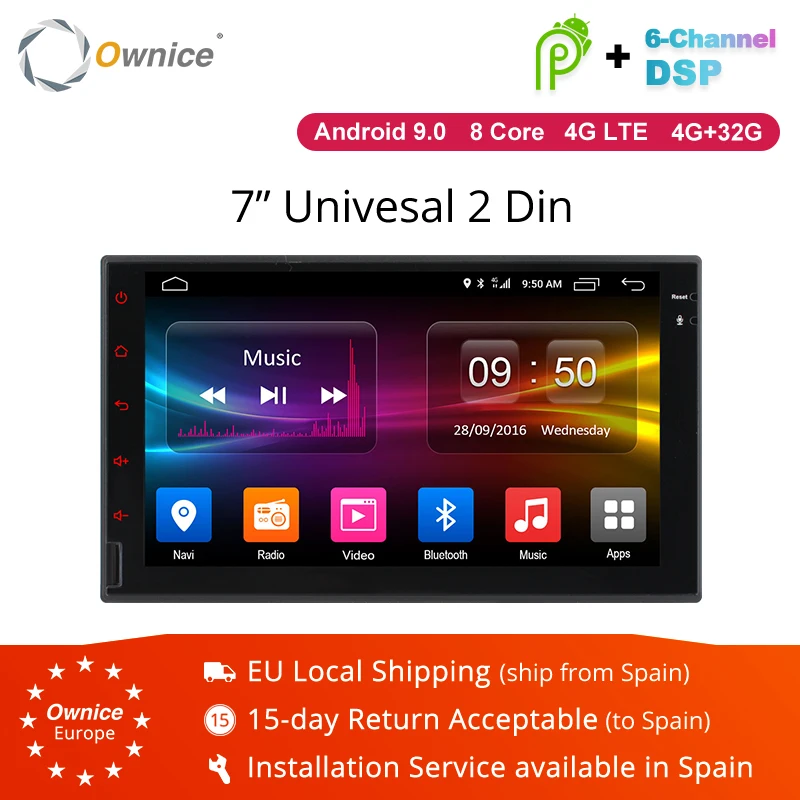 Ownice K1 K2 K3 2G ram Восьмиядерный android 8,1 поддержка 4G SIM LTE сеть DAB+ Радио 2 din универсальный автомобильный dvd-плеер навигация GPS, DVD