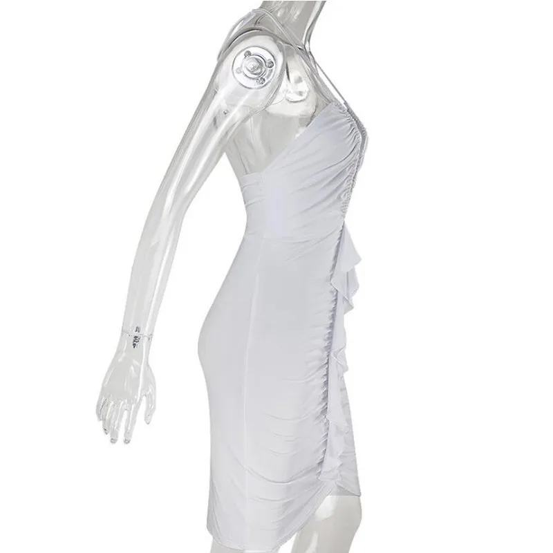 Новинка 2017 женское облегающее Пышное Платье с оборками v образный вырез вечернее