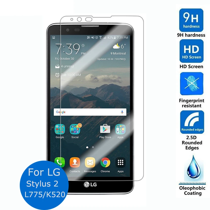 

2Pcs For LG Stylus 2 / Stylo 2 / Stylus 2 Plus 5.7" ls775 k520 K530 Tempered Glass Screen Protector Safety Protective Film Cover