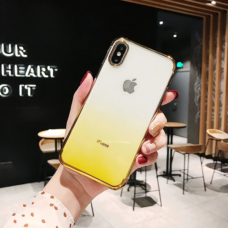 Роскошный мягкий силиконовый чехол для iPhone XS Max, XR, X, 10, iPone, 6 S, 6 S, 8, 7 Plus, 6 Plus, 6splus, 7 Plus, 8 Plus, градиентная задняя крышка для сотового телефона