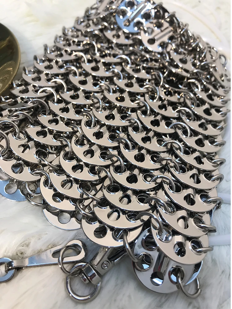 Женские модные сумки с серебряными блестками и металлическими цепочками