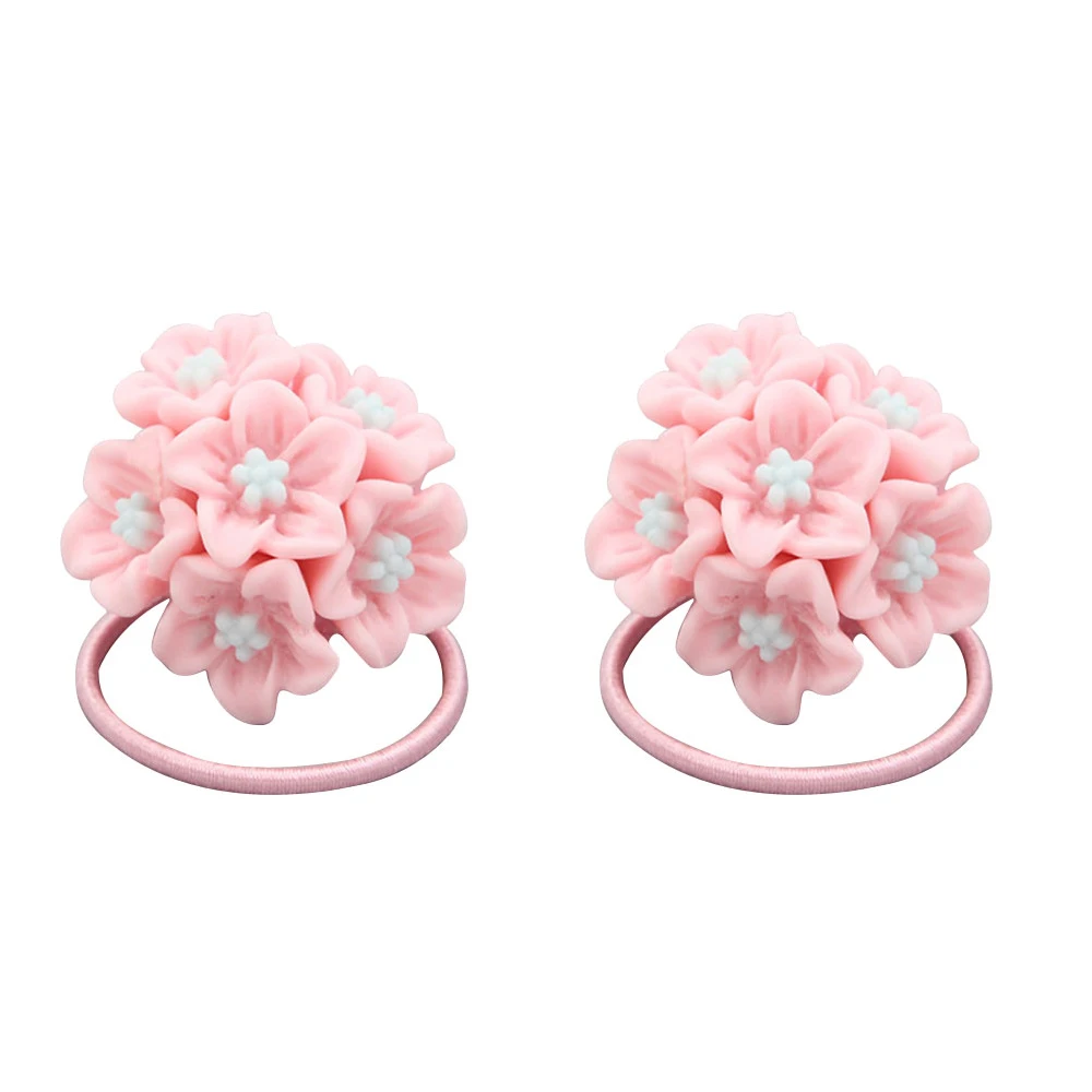 2 шт. для девочек эластичный с цветочным принтом резиновые волосы галстуки