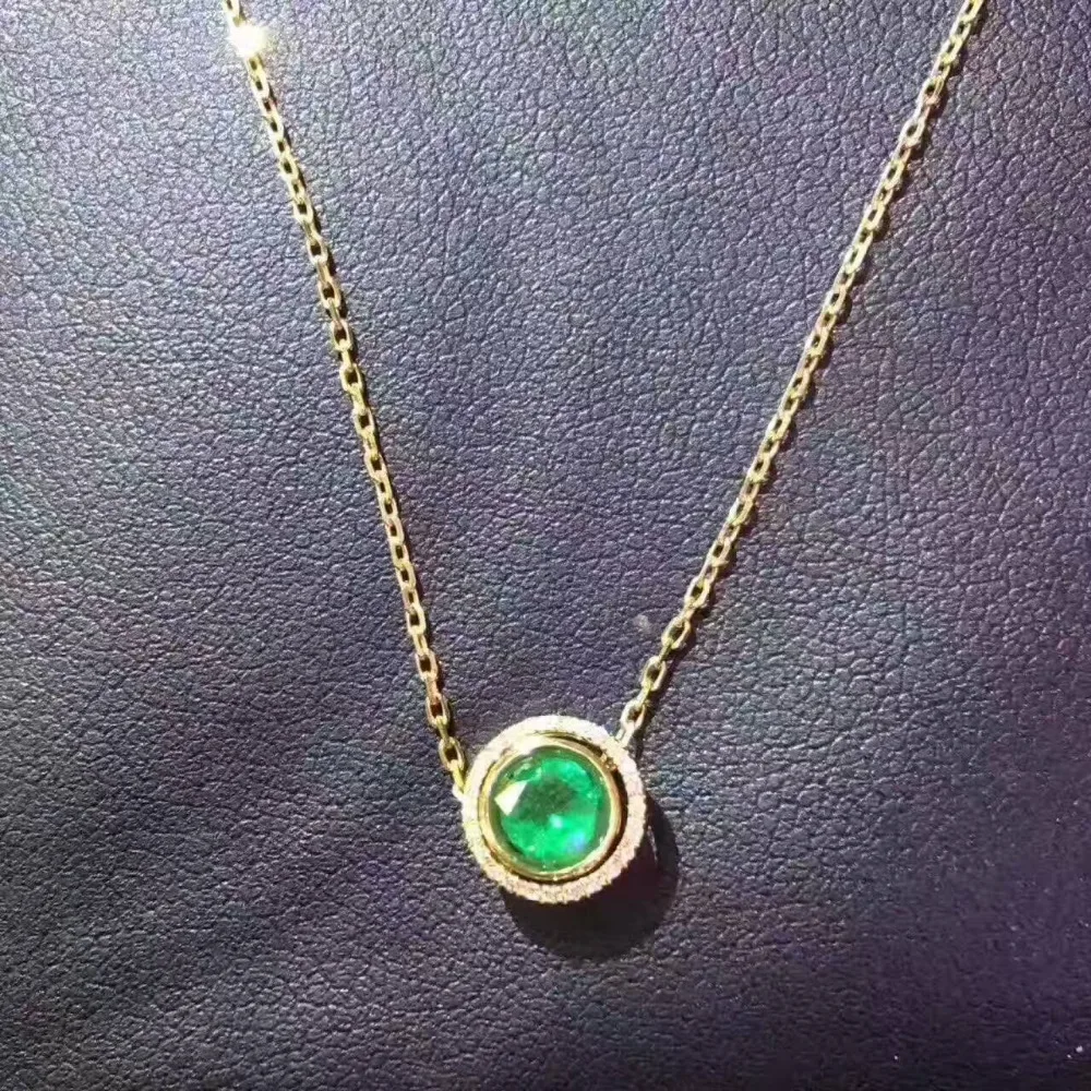 Натуральный зеленый изумруд подвеска из серебра S925 пробы натуральный