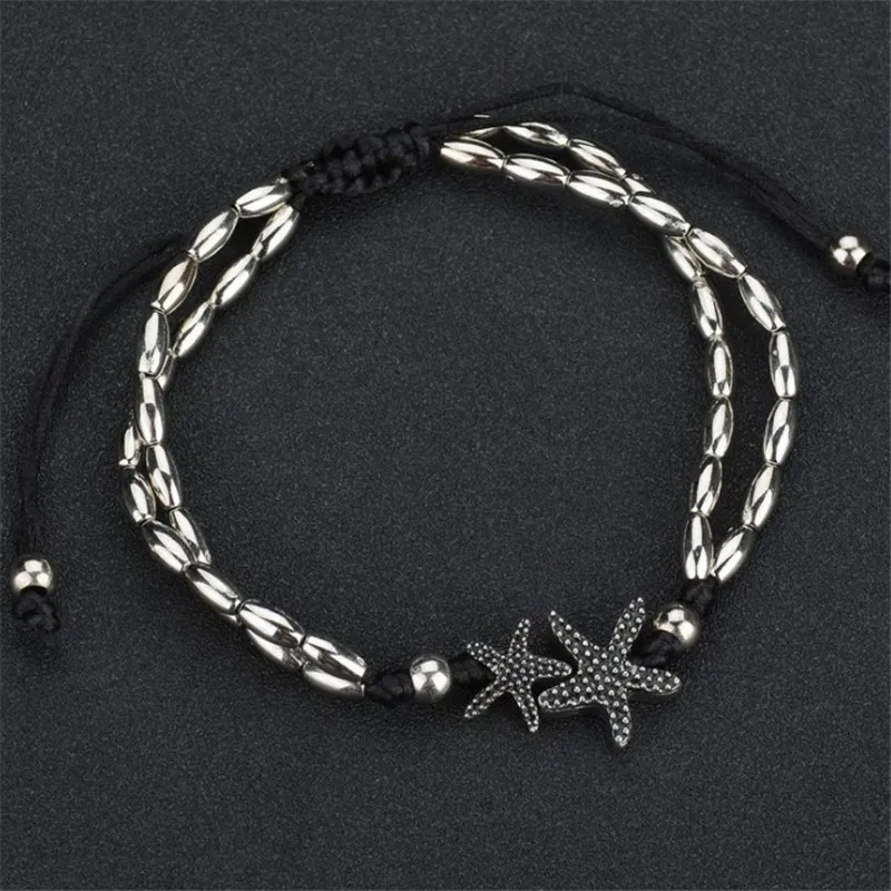 

WWLB Bohemian Ethnic Retro Anklet Wind Starfish Rune OM Yoga Pendant Anklet Beach Foot Ring Ocean Jewelry Gift