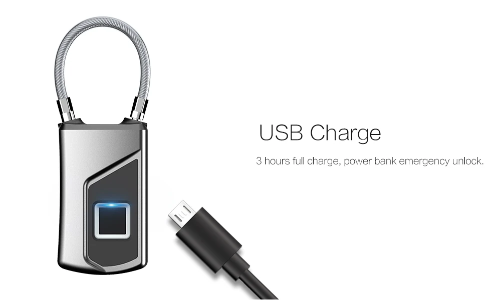 LETINE, умный, безопасный, отпечаток пальца, портативный замок, USB, перезаряжаемый, IP66, водонепроницаемый, для двери, велосипеда, багажа, сумка, замок