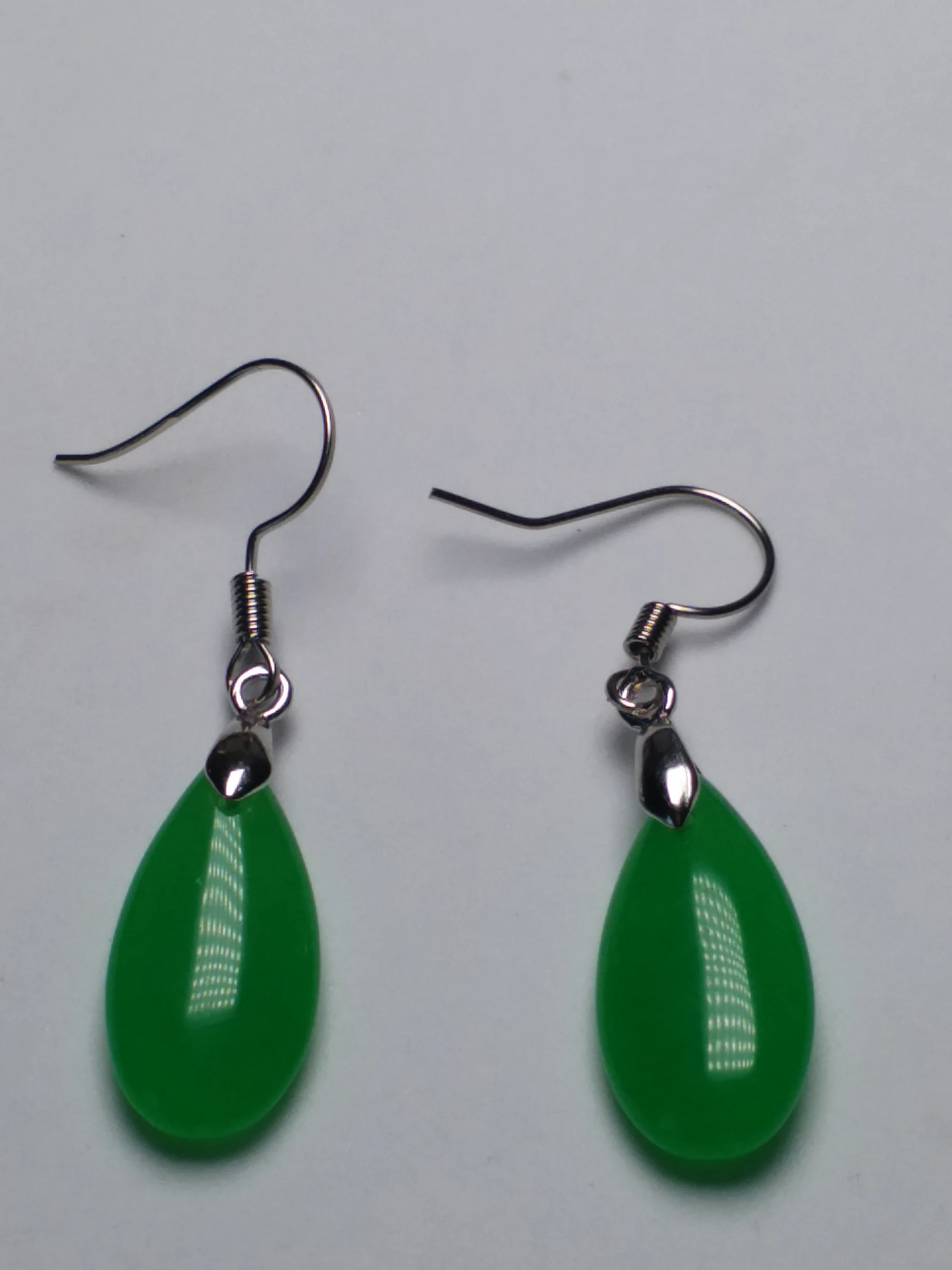 Красивые зеленые нефритовые серьги капельки из серебра 925 пробы|drop earrings|earrings