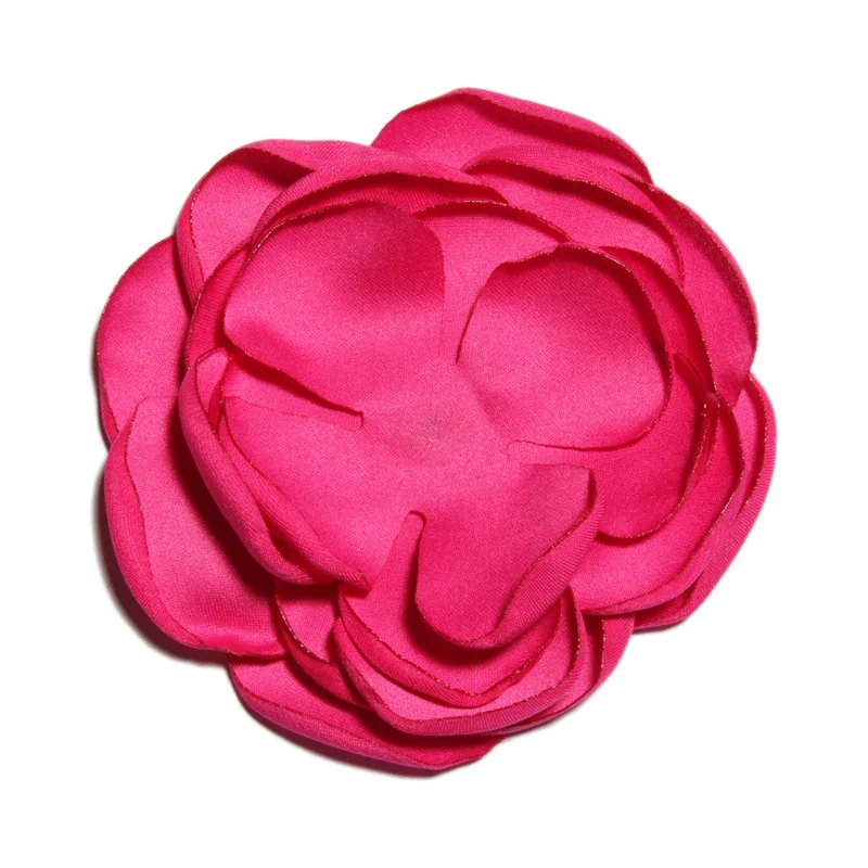 fuchsia 10 шт. 8,5 см для новорожденных мода Handmand сгоревшие края ткани цветы для заколки для волос шифоновые заколки для волос с цветами для детей аксессуары для волос - Цвет: fuchsia