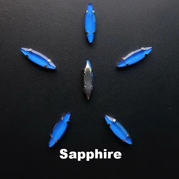 A7 Sapphire Серебряная цепь коготь настройки 50 шт./упак. 4*15 мм желейные конфеты стекло с украшением в виде кристаллов Наветт Маркиза Форма пришить стразы кристаллы одежды «сделай сам» - Цвет: A7 Sapphire