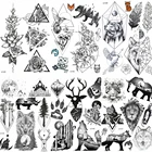 Переводная татуировка, большая голова льва, водостойкая, на руку, на спину, временная татуировка, наклейка на мужской боди-арт, поддельная татуировка, Лев, животное, AAQH852