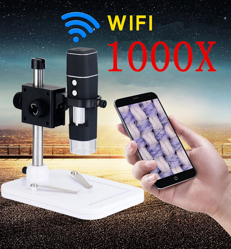 HD беспроводной WIFI мобильный телефон электронный микроскоп 1000 раз цифровой