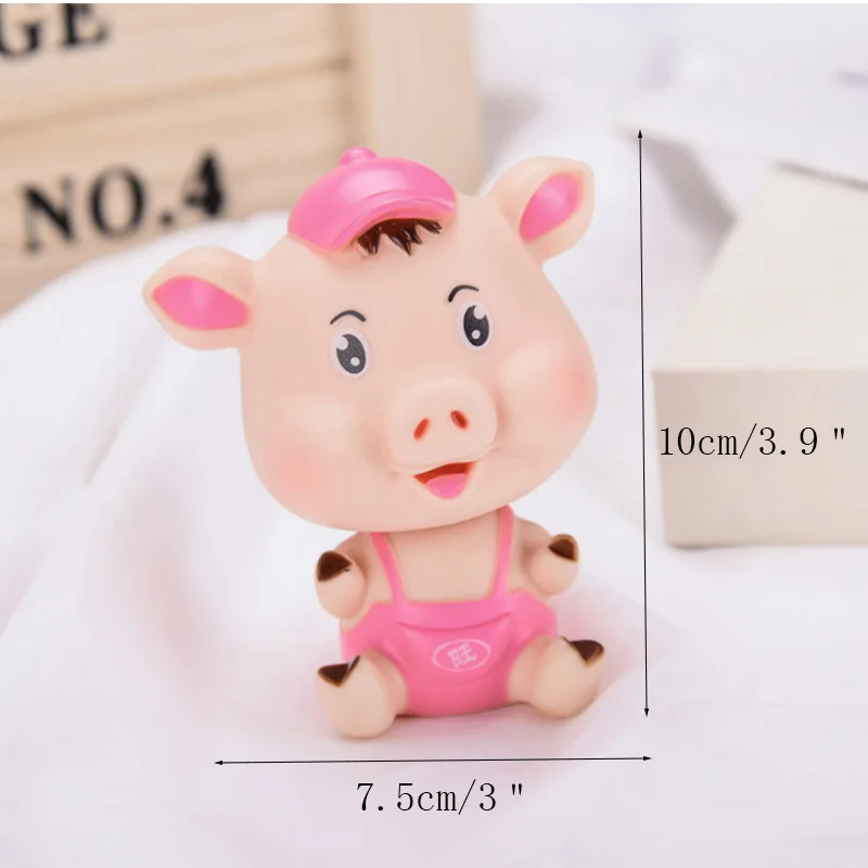 Creative Car Shaking Head Pig Model Ornaments Cartoon Cute Silicone Puppy Figurines Cake Baking Decoration Gifts | Дом и сад