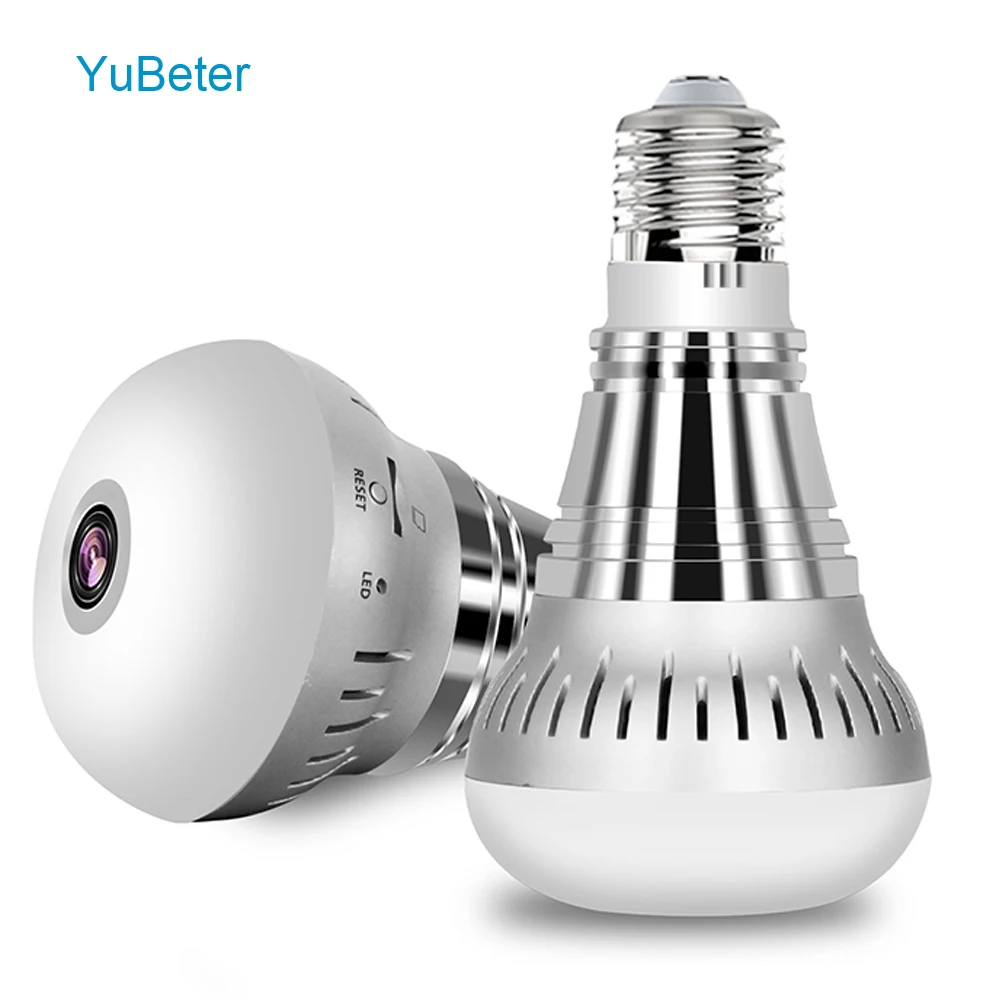 YuBeter 1080P Беспроводная ip-камера 360 панорамная камера лампа WiFi лампа рыбий глаз 2 МП видеонаблюдение Детский Монитор ночное видение
