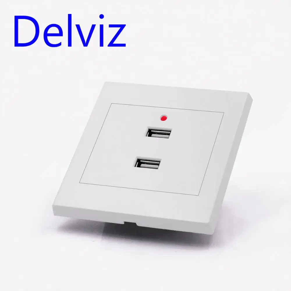 Настенный двухпортовый разъем usb panel.5V2A разъем для зарядки USB Производитель защита от перегрузки интеллектуальная зарядка специальный интерфейс - Тип: White