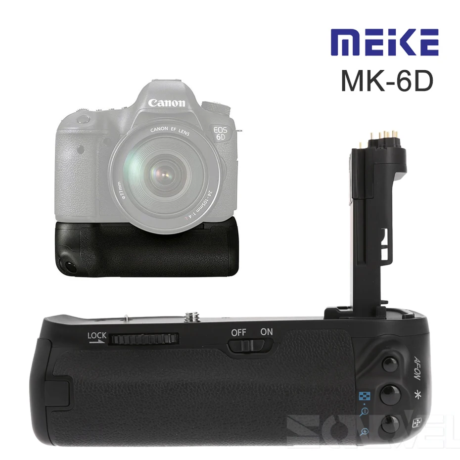 Meike MK 6D вертикальный Запасной Держатель батарейного отсека + 2 шт. LP E6 батареи для
