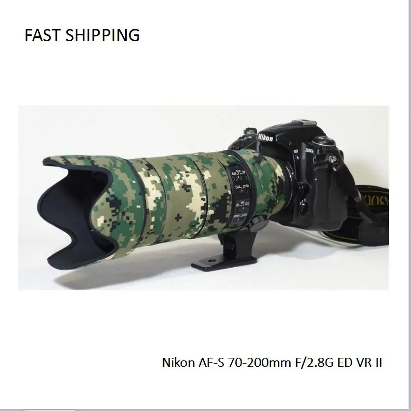 DHL/EMS доставка пальто для объектива Камуфляж Nikon AF-S 70-200 мм F/2 8G ED VR II одежда защита