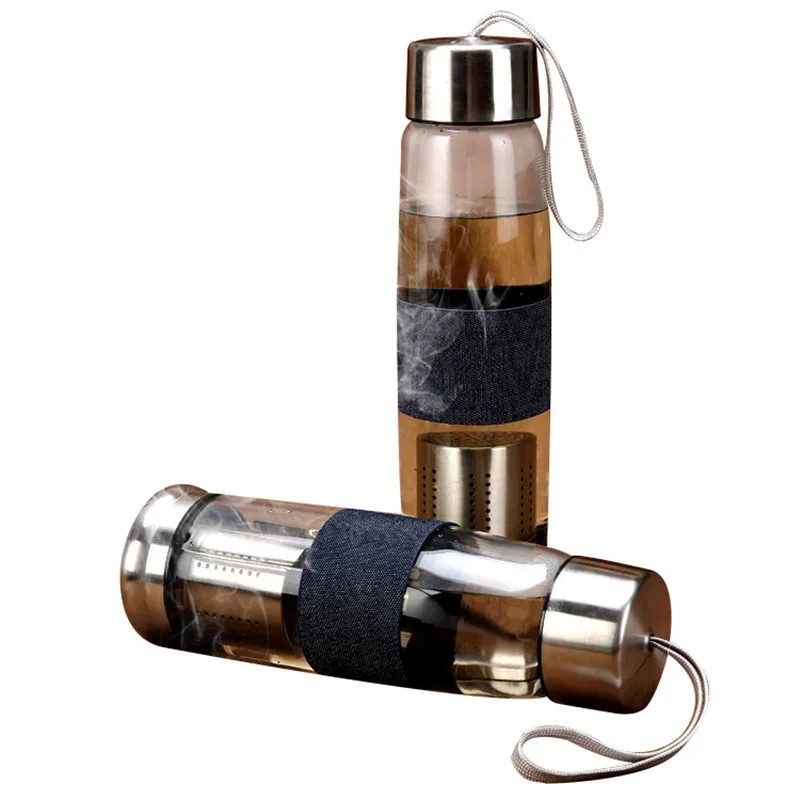 Прозрачное двойное изолированное стекло без бутылки стальной Чайный фильтр