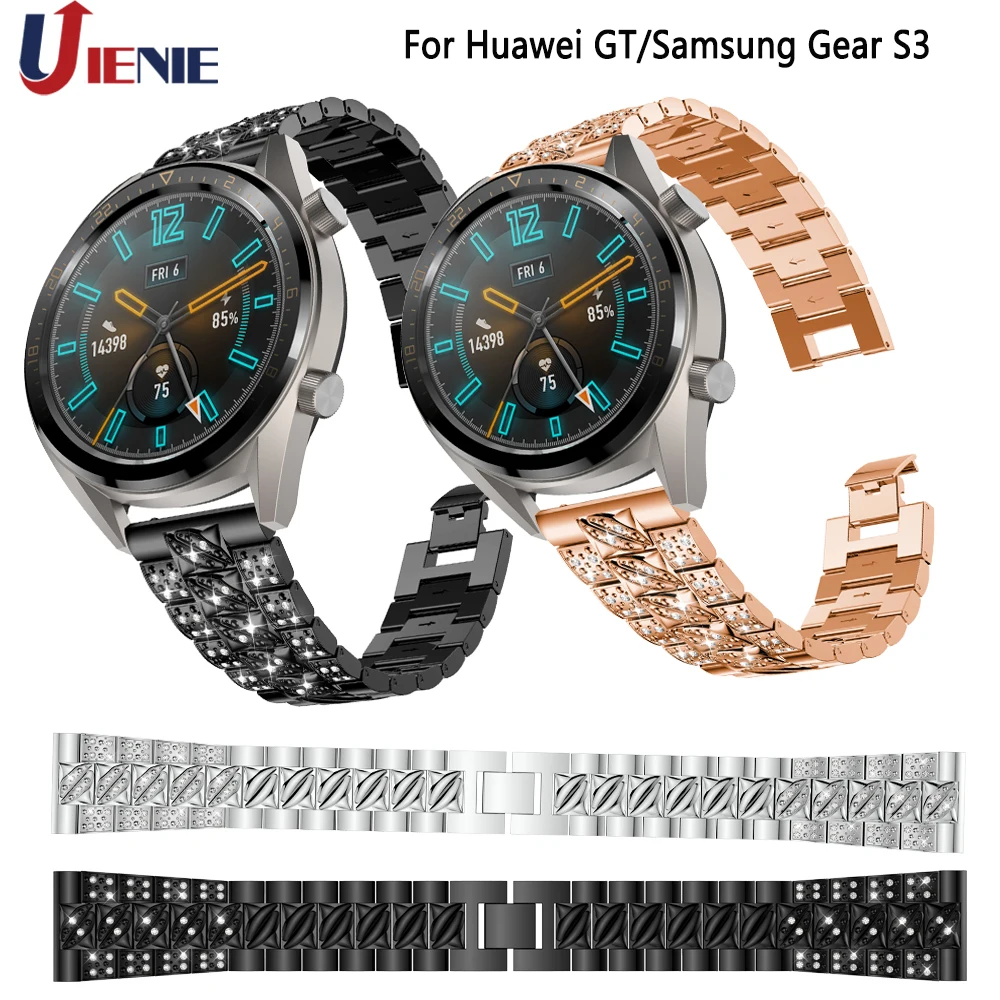 22 мм ремешок из сплава для Samsung Gear S3 Classic Frontier Galaxy Watch 46 Huawei GT 2 Смарт наручных