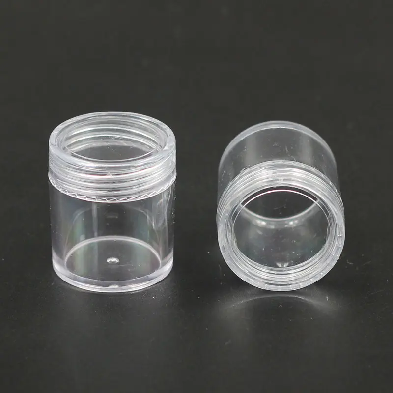 10 г (100 шт./лот) круглая баночка для крема PS с прозрачной фотографией пластиковая