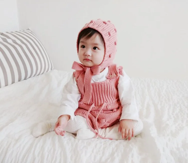 Детские зимние комбинезоны для новорожденных мальчиков и девочек вязаный свитер
