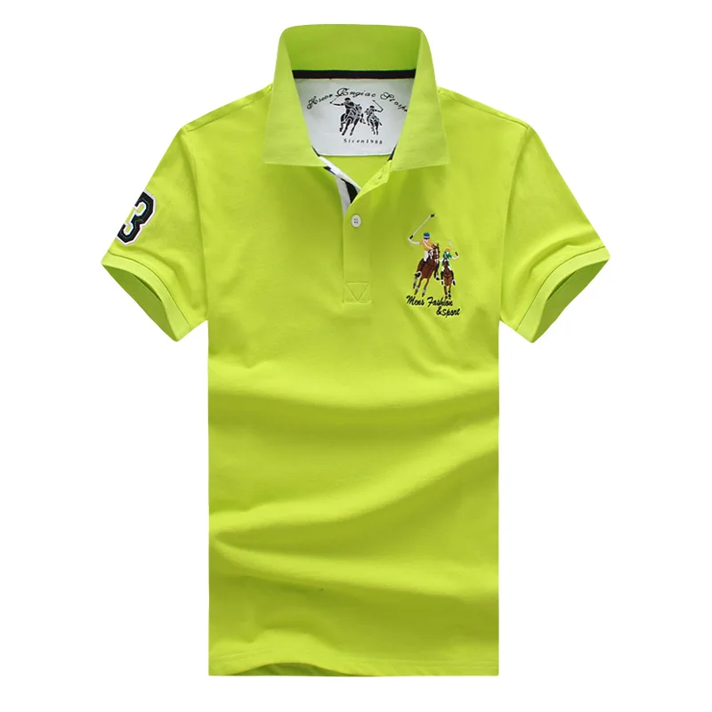 Рубашка Polo мужская с коротким рукавом однотонная тонкая Классическая принтом