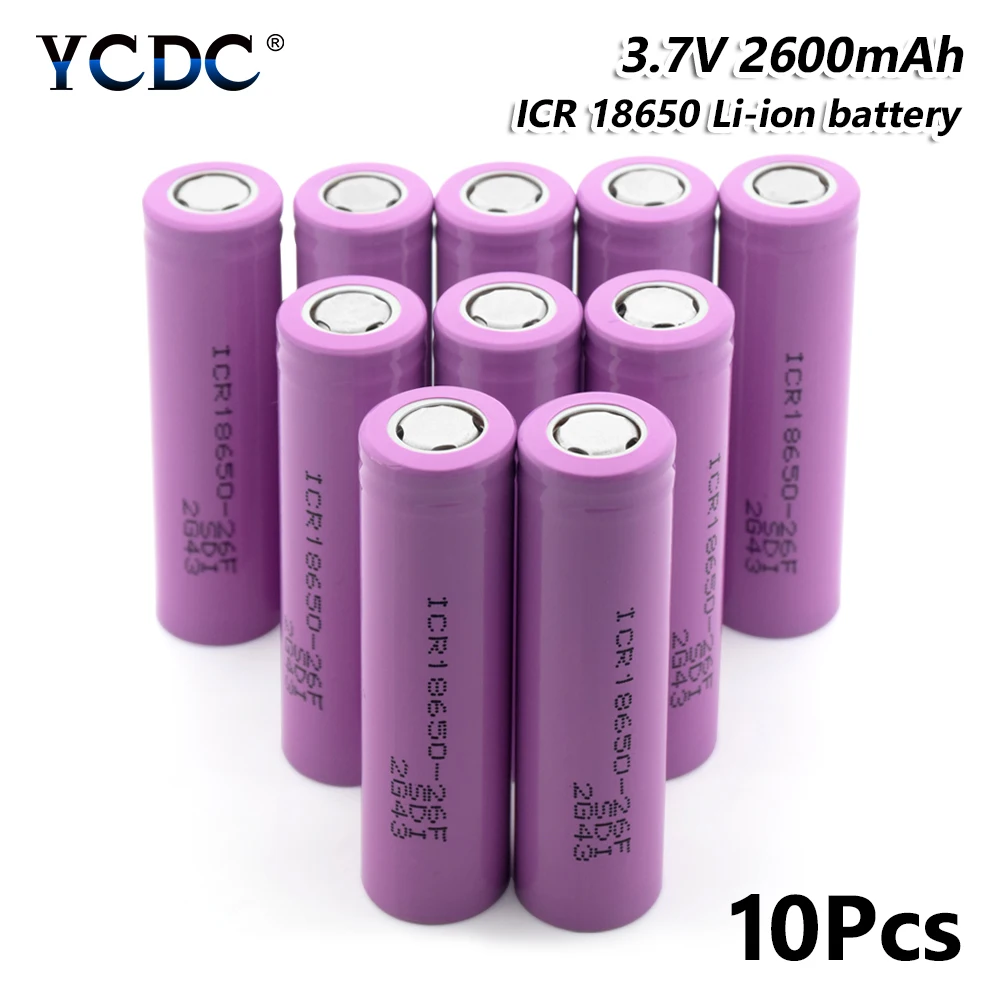 Перезаряжаемый ICR 18650 26F аккумулятор 2600mAh 3 7 V перезаряжаемый для электронных