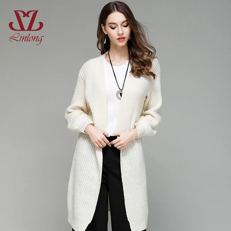 Autumn Casual knitting long cardigan female Loose korean knitted jumper 2018 warm winter sweater women B215 |