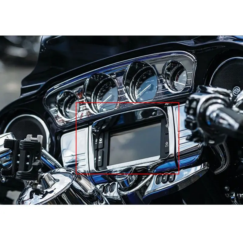 

Motorcycle Parts Chrome Tri-Line Stereo Trim Cover Compatibility For Harley Touring Electra Street Glide Tri Glide 2014-2018
