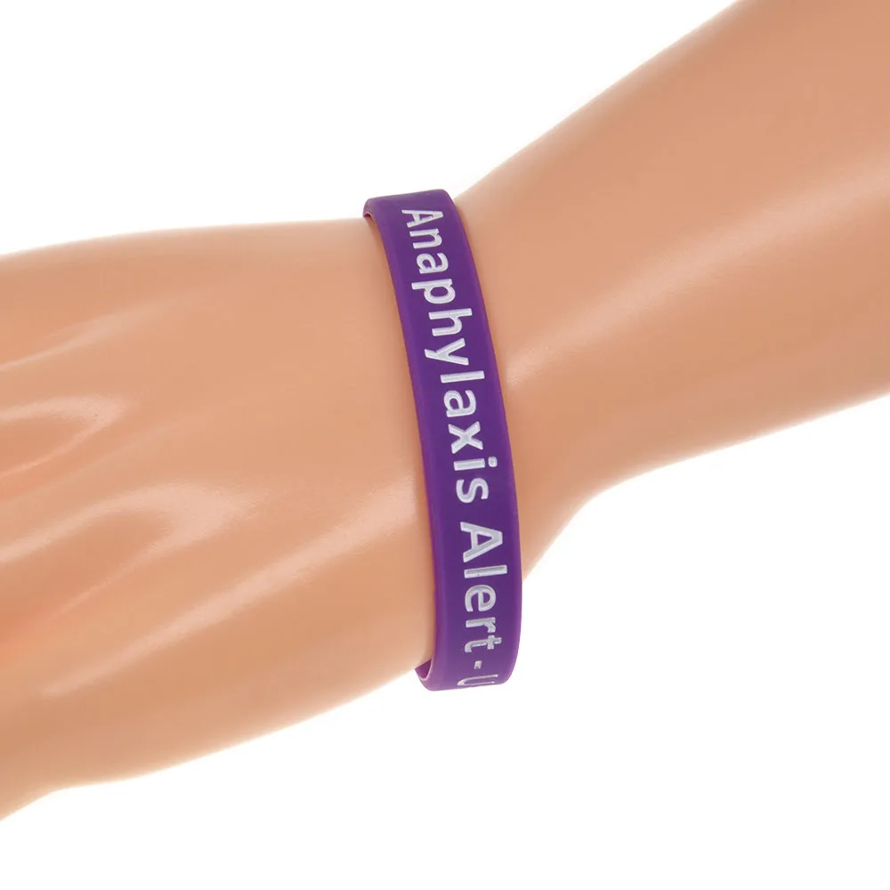 OneBandaHouse 1 шт. анафилаксия предупреждение силиконовый резиновый браслет для взрослых Размер