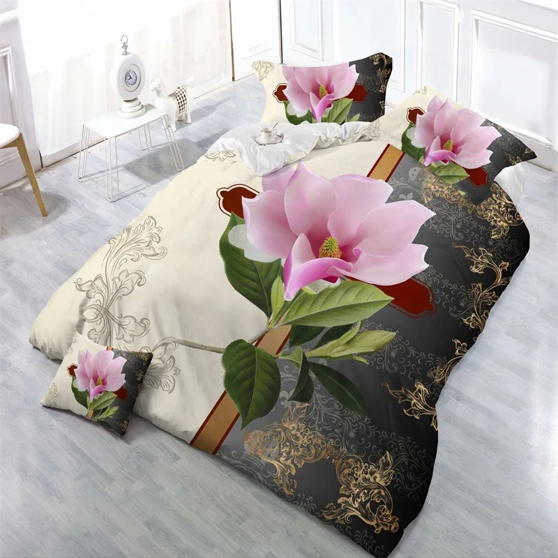 Роскошный 3d комплект постельного белья Постельное белье 4 шт. Комплект Плоский