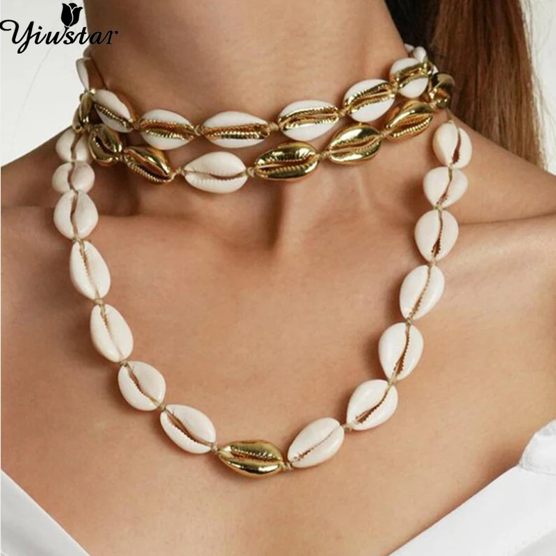 Yiustar женское Bijoux морское колье многослойное ожерелье летнее пляжное с русалкой
