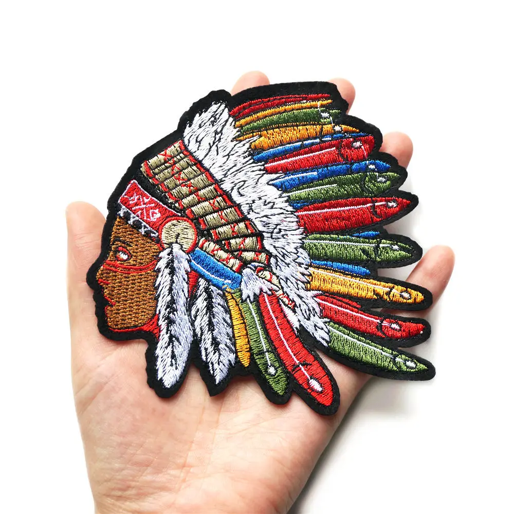 Индийская Женская Радужное перо 12 см пришитые железные нашивки вышитые значки