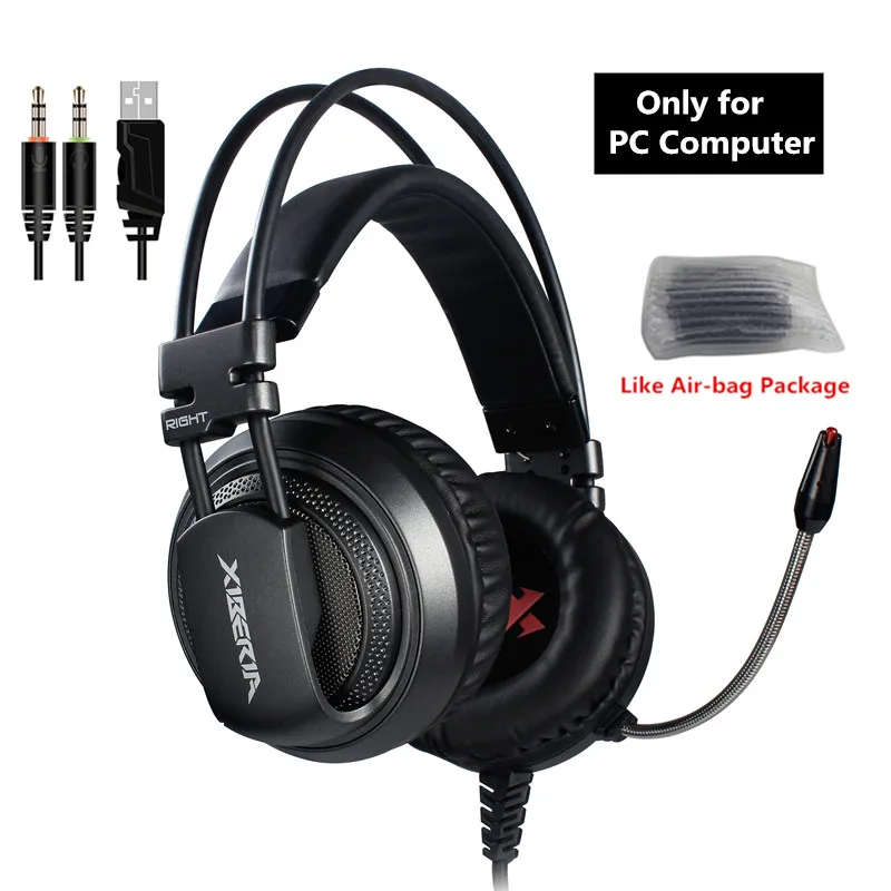 USB with 3.5mm XIBERIA V10 PC Gamer бас гарнитура игровая для PS4 новые xbox one Игровые наушники с микрофонами светодиодный светильник компьютерная игровая гарнитура - Цвет: USB with 3.5mm