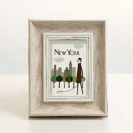 Простой фоторамки с случайной картинке ретро фоторамка для настольных Американский Стиль фоторамка для домашнего декора marcos de фотогалереи - Цвет: Ma (Random Picture)