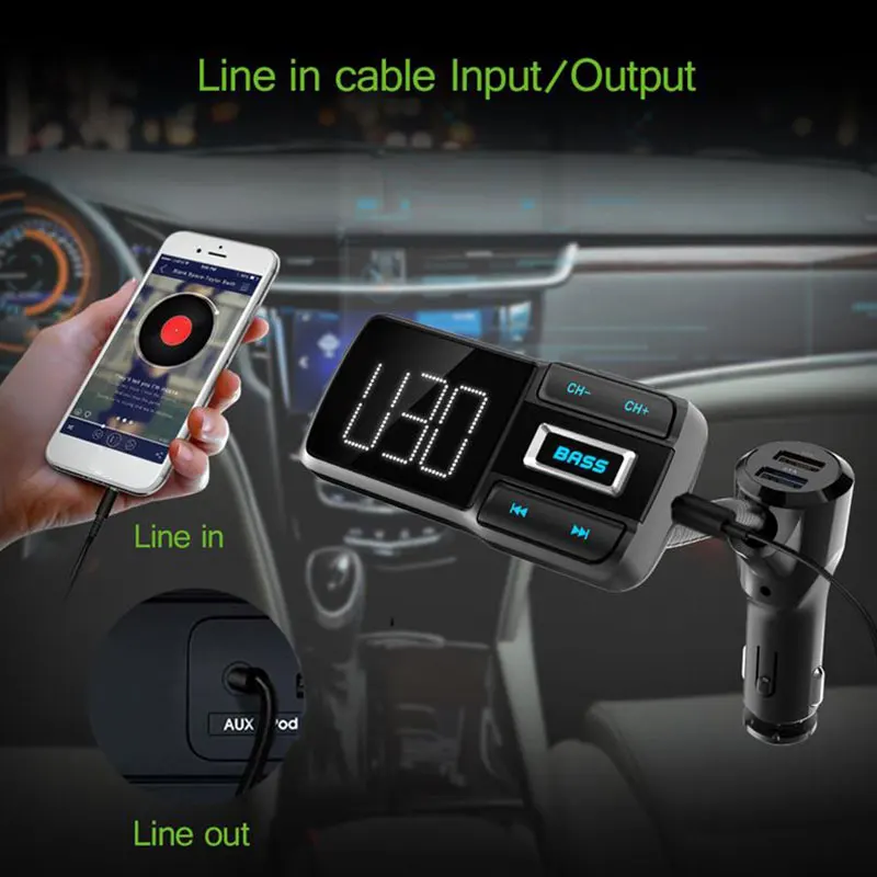 Автомобильный смарт трансмиттер BT77D Bluetooth MP3 Прямая поставка 2019|Автомобильный