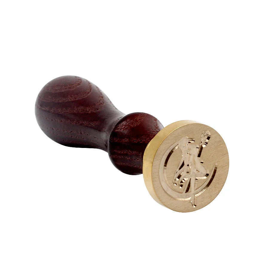 Sealing Wax Stamp Metal Retro Birthday Card Wood Handle Diy Beautiful Girl Fire Paint Seal Wedding Invitations Wax Seal Stamp