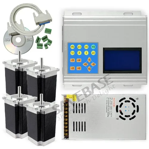 SAVEBASE ЧПУ Комплект 4 оси TB6560 Драйвер & Коробка Клавиатура Дисплей 2.1Nm Nema 23 Шаговый