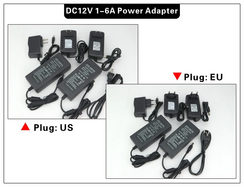 LARZI AC 100 V-240 V к DC 12V 1A 2A 3A 5A 6A трансформаторы для освещения адаптер питания конвертер зарядное устройство для светодиодные ленты светильник