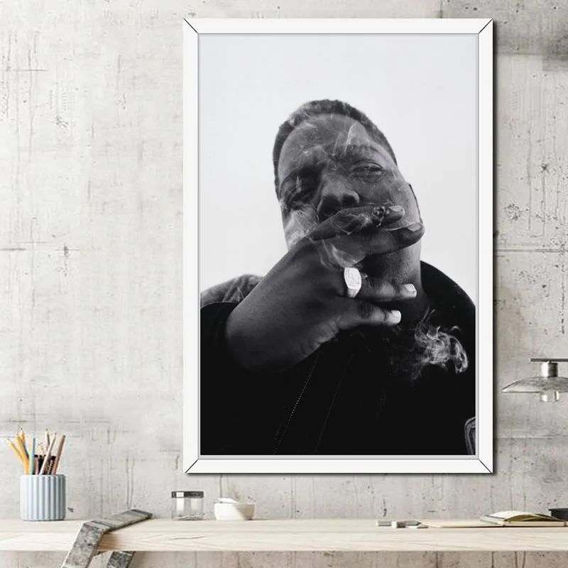 P300 известный B.I.G Biggie Smalls хип хоп Gangsta Rap Smoke Cigarettes художественная картина Шелковый