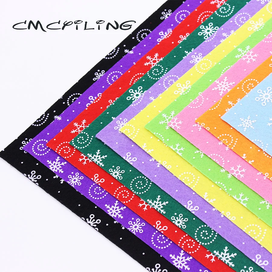 CMCYILING 10 шт./партия 30 см* 30 см набивной фетровый материал для детей Рукоделие Вышивка Куклы фетровый лист толщина 1 мм Снежинка