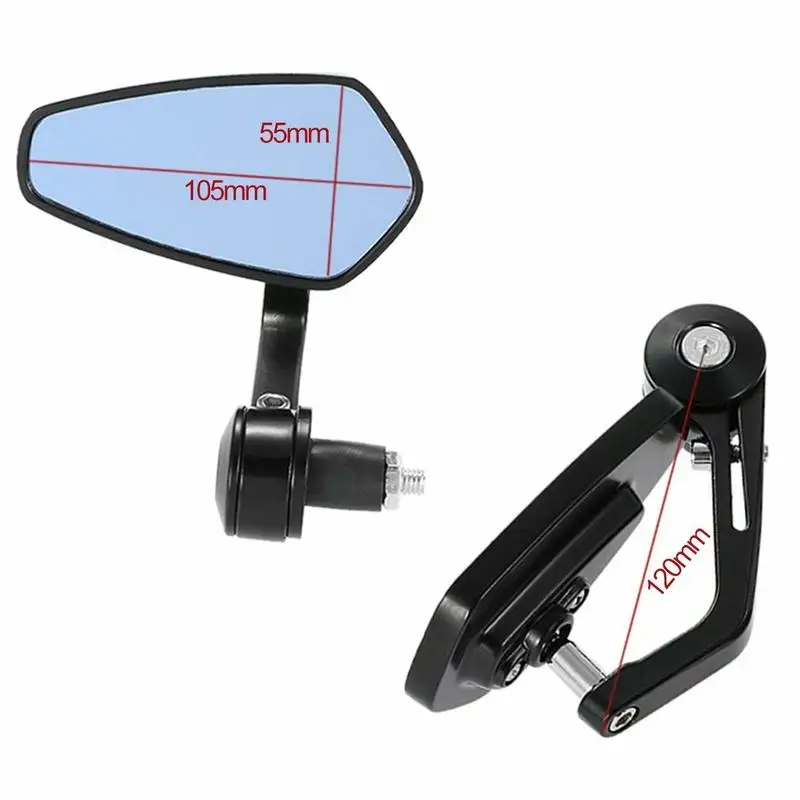 Зеркало заднего вида с регулируемым отражателем на руль мотоцикла 2 шт.